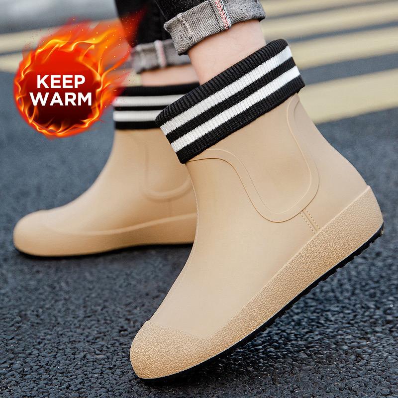 Немецкие нескользящие дождевые сапоги мужские теплые дождевые сапоги до середины голени плюс бархатные водонепроницаемые туфли кухонная обувь для мойки автомобиля обувь для рыбалки женская