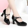 Fashion Brand Shoes Thick Heel Ladies Pumps Patent Leather Pointed Toe Women's Shoes Spring Autumn Fashion Party Office Lady Shoes