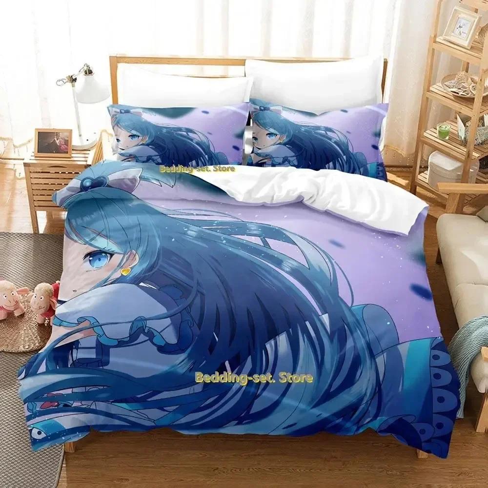 New Pretty Cure Anime parure de lit Bed Printed Bed Set Duvet Cover Pillowcase Bedding Set Bed Linen Sheet Quilt Cover Full Size