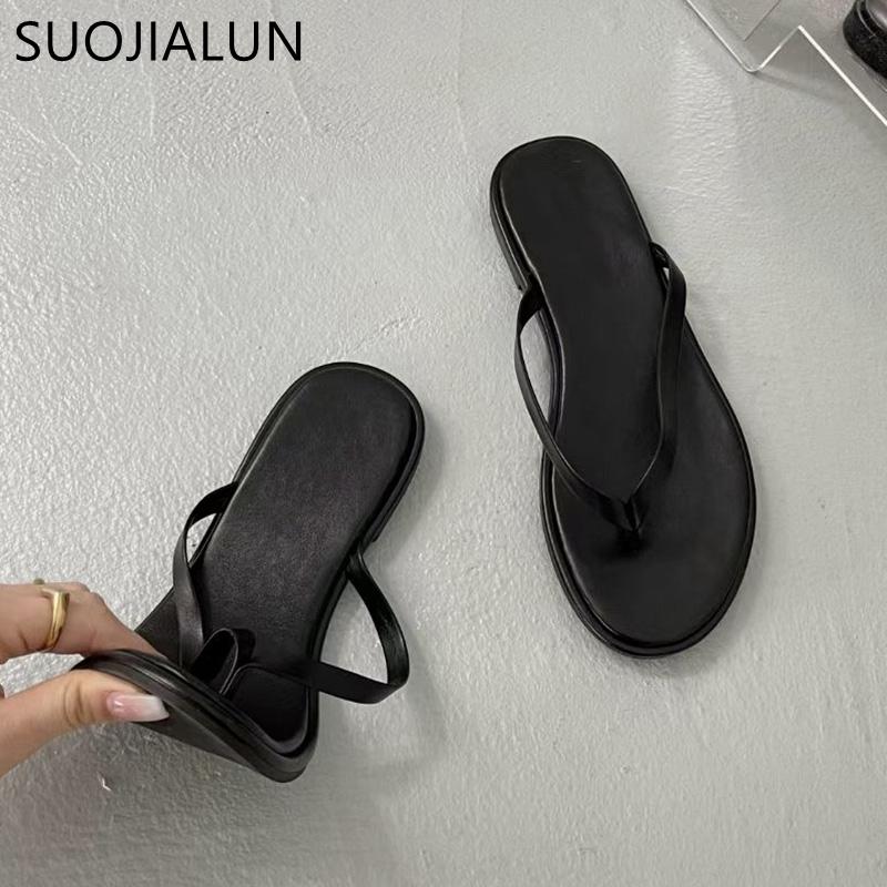 Fashion SUOJIALUN 2025 Summer Fashion Candy Color Women Slipper Flat Heel Slip On Ladies Outdoor Sandal Beach Casual Slides Flip Flop
