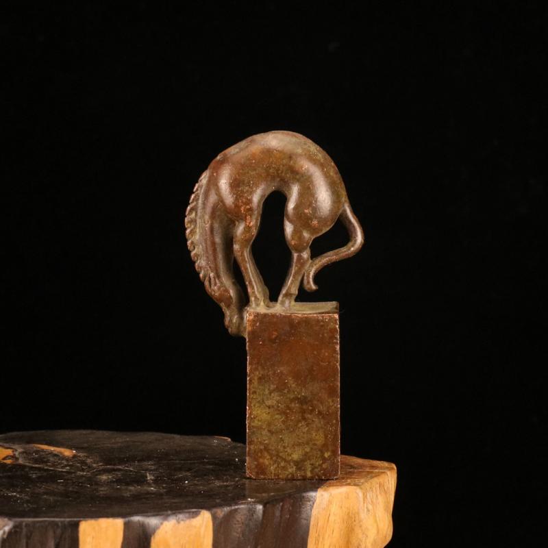 Antique Purple Copper Square Seal Ornaments Zodiac Horse Seal Home Desk Desktop Decoration Accessories Collections