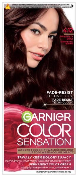 Garnier Color Sensation Krem Koloryzujący Nr 4.12 - Świetlisty Brąz 1Op.