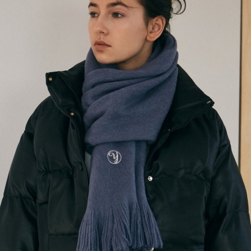 YAN13 ESSENTIAL TASSEL MUFFLER_BLUE