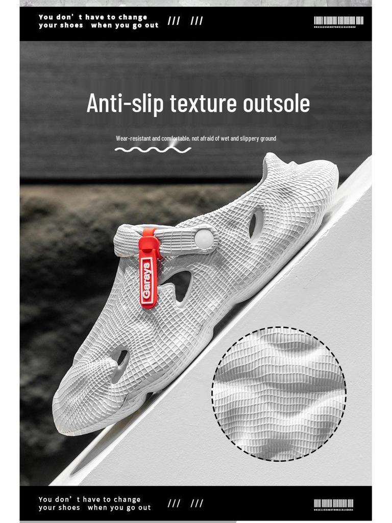 Мужские сандалии с кокосовым отверстием, нескользящие, для улицы, пляжные - летние шлепанцы Баотоу