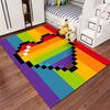 Pixelated Rainbow Heart Carpet suitable as a non-slip mat for the living room or bedroom sofa