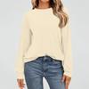 Women's Fashion Long Sleeve Shirts Loose Fitted Crewneck Basic Tops Casual Outfits