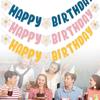 Non Woven Daisy Banner Birthday Party Decoration Hanging Flag Durable Happy Birthday Banner