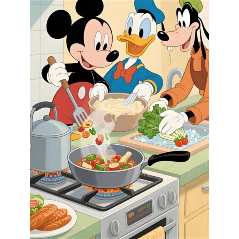 Disney 5D Алмазная живопись своими руками Теплые иллюстрации Микки и Дональда Дака, летящих высоко Мультяшная мозаика с полным алмазным покрытием Набор для декора стен