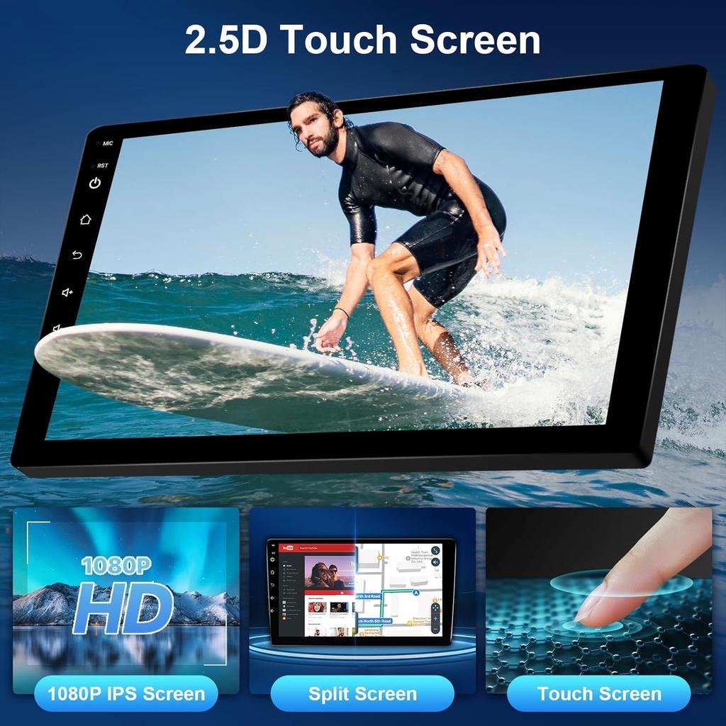 Автомагнитола на Android для Toyota Camry 2006-2011, 9-дюймовый сенсорный экран с беспроводным CarPlay, Android Auto, GPS, WiFi, Bluetooth, Камера заднего вида