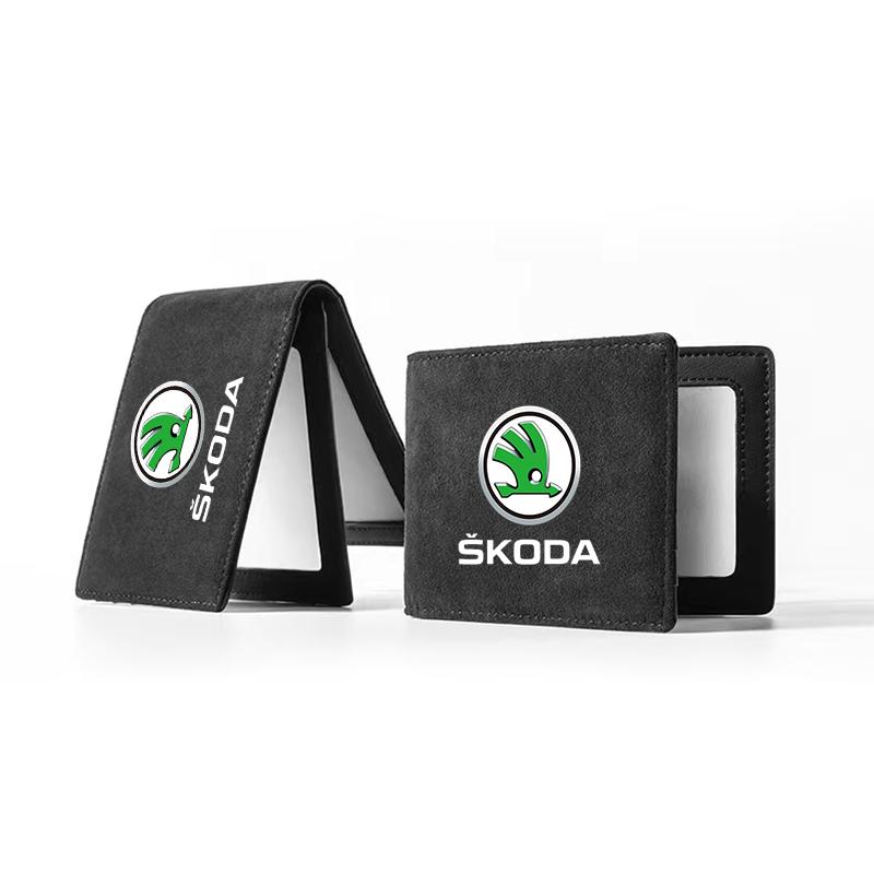 PU Leather Credit Card Case Car Driving Documents Protective Case For Skoda Octavia MK2 MK3 2 3 A7 Fabia Karoq Kodiaq Superb Rapid Kamiq