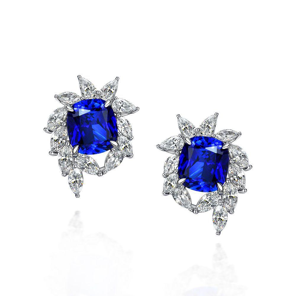 Gica Gema Женские серьги с цветочным узором из стерлингового серебра 925 пробы, кроваво-красные женские толстые квадратные 10*11, изящные ювелирные изделия высокого качества, подарок