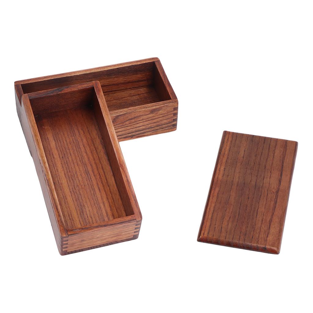 Прямоугольный штабелируемый 2-слойный ланч-бокс из натурального дерева Bento Box Sushi Food Container Kitchen