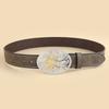 Vintage Western Belt Engraved Flower Buckle Belt Cowboy Belts For Men Western With Big Buckle Jeans Belt Leather Belt