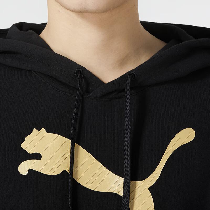 Puma Large Logo Letter Print Casual Hoodie Men Hoodies Black 625822-01