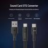 Кабель адаптера OTG: Звуковая карта Type-C к USB для прямой трансляции с двойной зарядкой Type-C