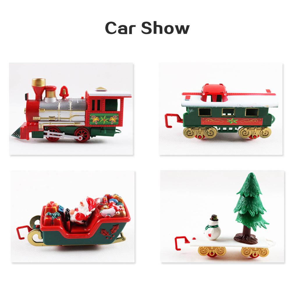 Christmas Kids Musical Santa Claus Xmas Tree Train Track Sets Toys with Lights Sound Boys Girls Gift