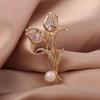 High-End Tulip Flower Brooches: Fashionable Retro Pins for Women's Autumn & Winter Suits and Sweaters