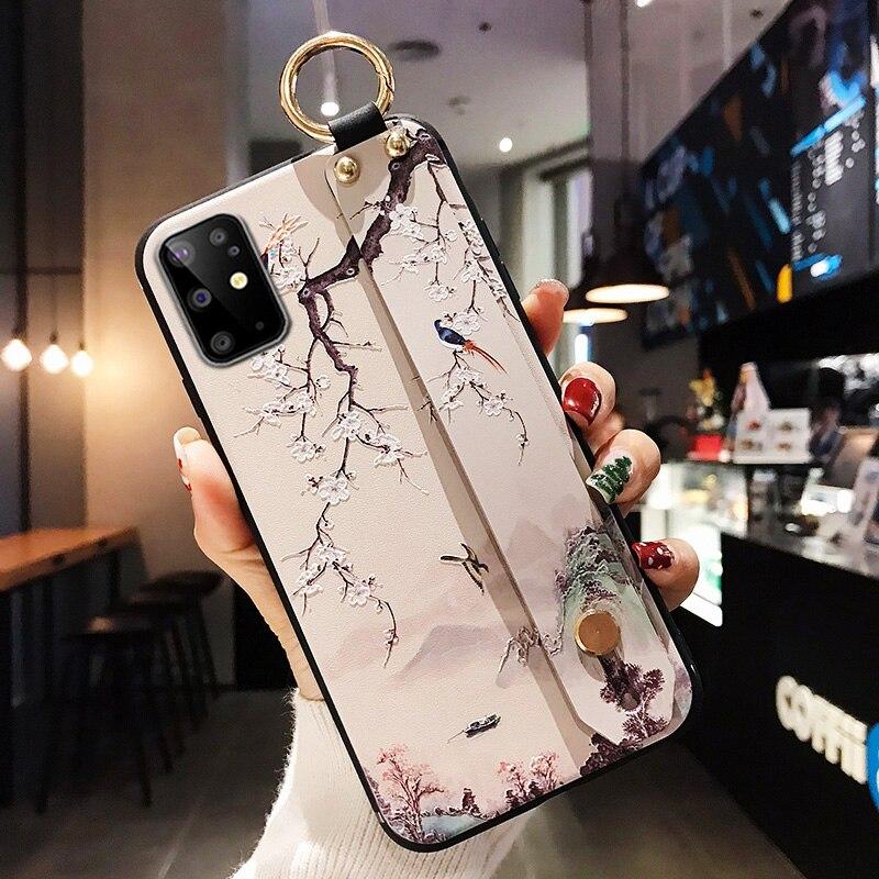 Case For Samsung Galaxy S8 S9 S10 S20 FE Plus A51 A10 A20 21s 30s A40 A50 A70 A71 Note 20 Plus Phone Holder Wrist Strap Case