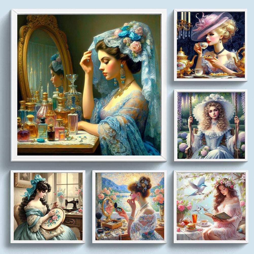 Полная вышивка эко-хлопковой нитью 11CT с принтом для девочек, набор для вышивки крестом, искусство