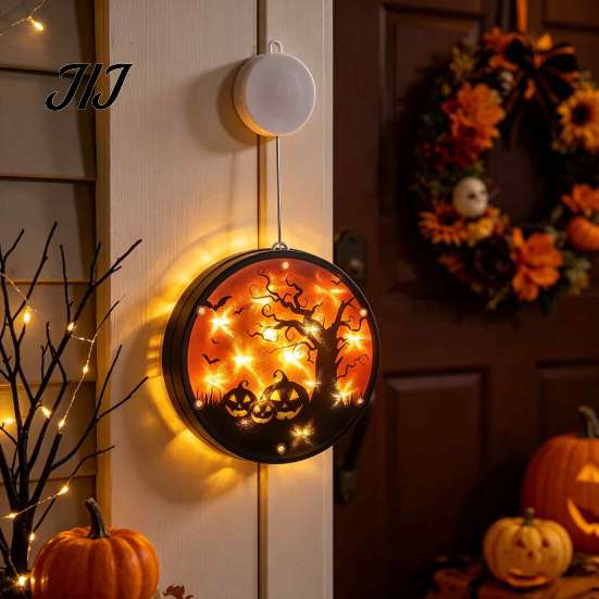 Halloween Gift for Kids Window Decor Light, Battery Powered Ghost Pumpkin Fairy Easy Install Holiday Lighting String Lantern Party, Spooky Hanging