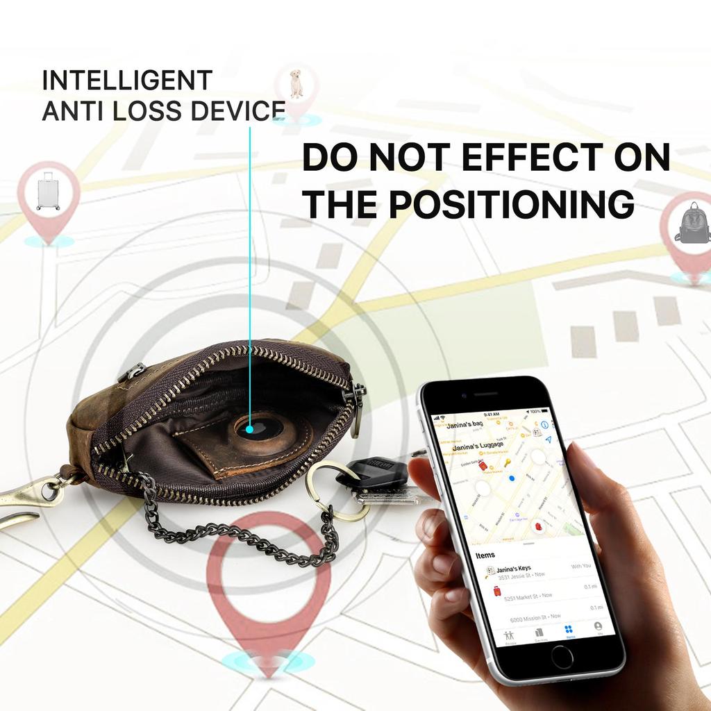 Мужской винтажный кошелек для ключей CONTACT'S из натуральной кожи ручной работы со съемным брелоком для ключей на молнии, держатель для ключей от автомобиля, защита от потери ключей