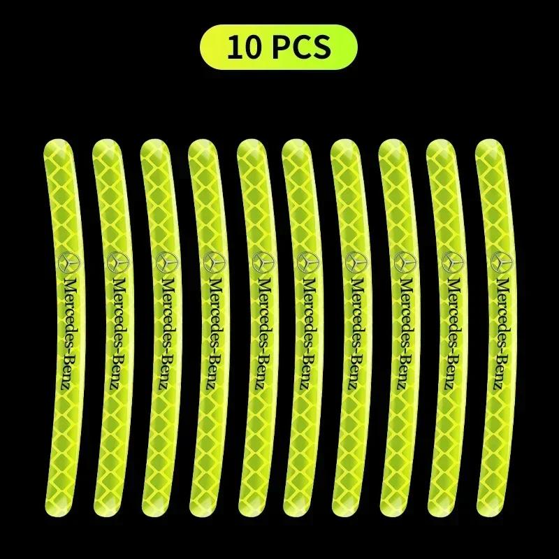 Hot W204 2025 Hot New 20pcs Luminous Car Wheel Hub Stickers High Reflective Stripe Tape For Mercedes Benz B/C/E/S Class A Class