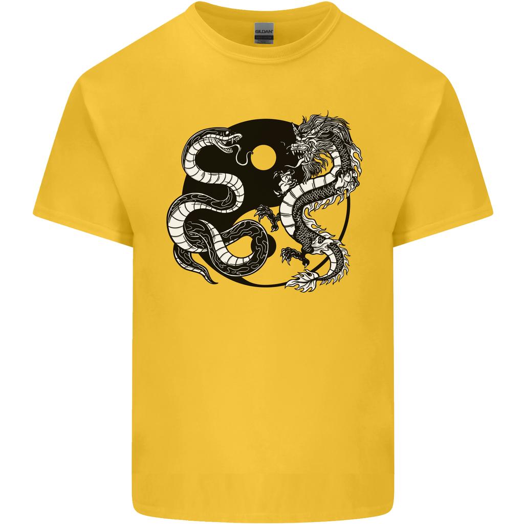 Yin Yang Dragons Japan Japanese Unisexs Light Cotton TShirt