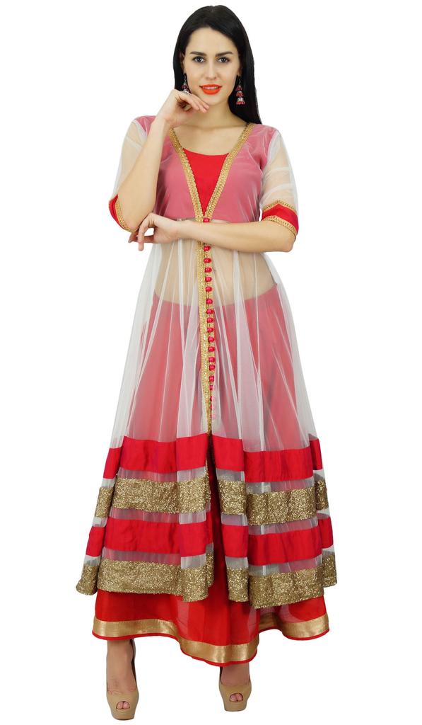 Atasi Женский стильный костюм-шальвар Anarkali длиной до пола с дупаттой