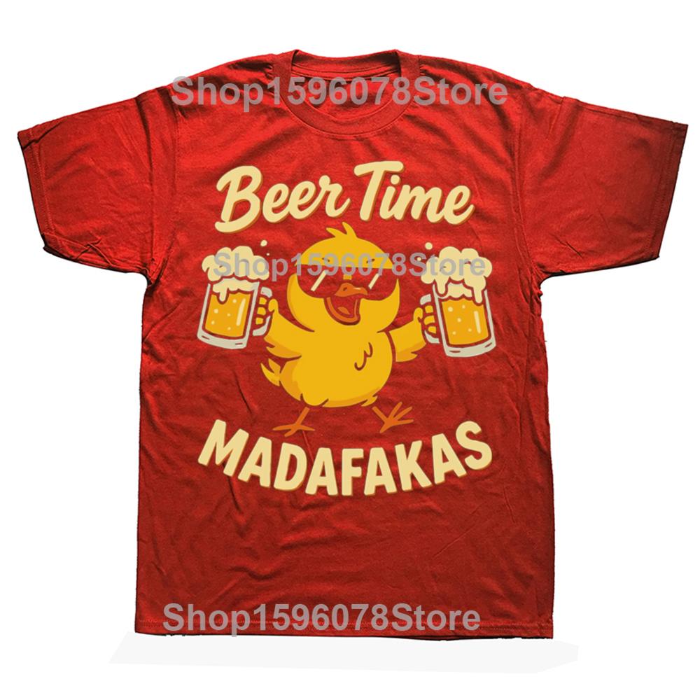 Футболка Beer Time Madafakas Ретро Футболки с графикой для любителей пива Европейский размер 100% хлопок Мягкая Унисекс Летняя футболка