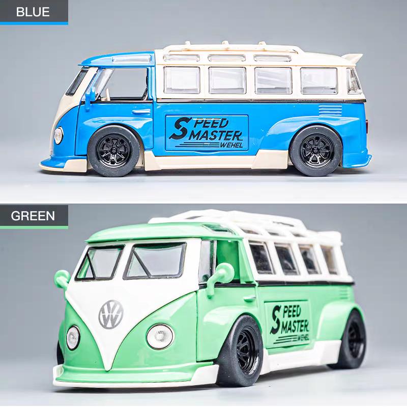 DDM Volkswagen T1 Transporter Автобус Модифицированный Симуляция Литой и Игрушечный Транспорт Звуки и Свет Инерционная Машина 1:Модель из сплава 32