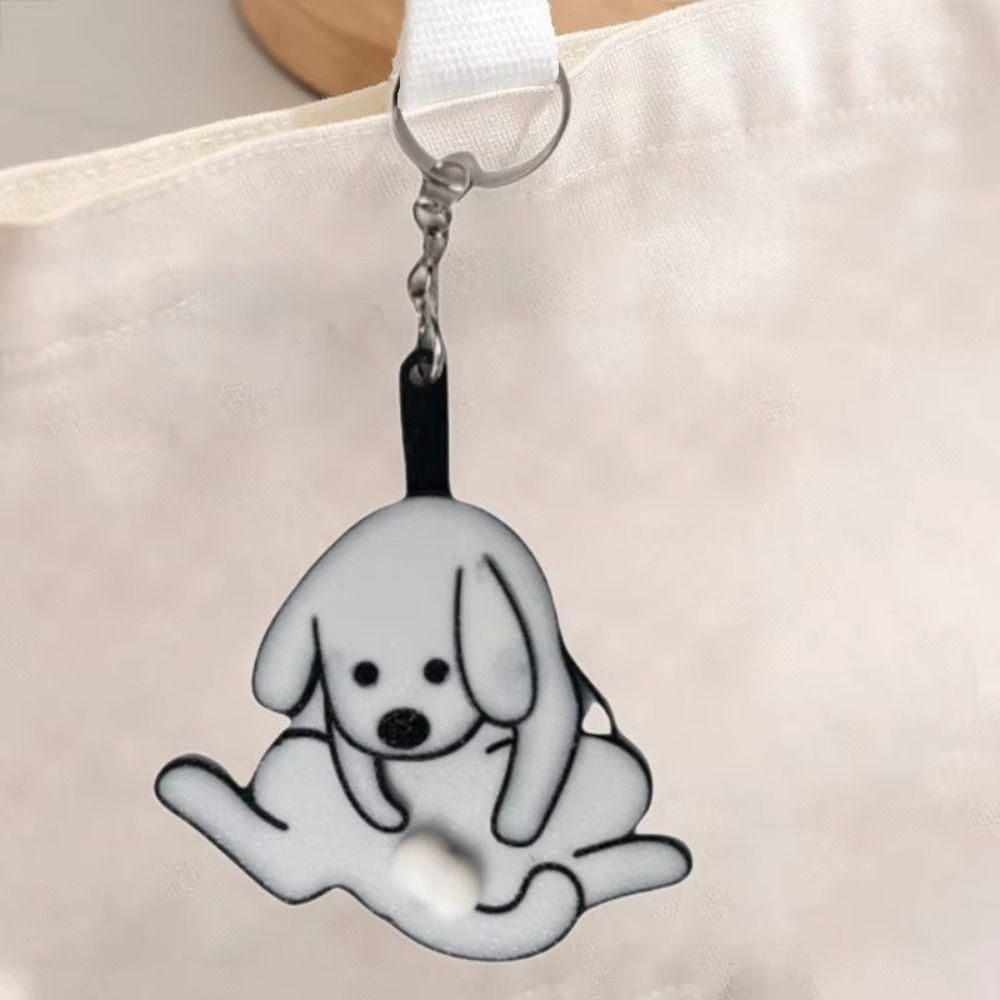 Exquisite Pull Play Egg Dog Keychain Pull Play Jewelry Keychain Trick Cat Bag Pendant  Women Men
