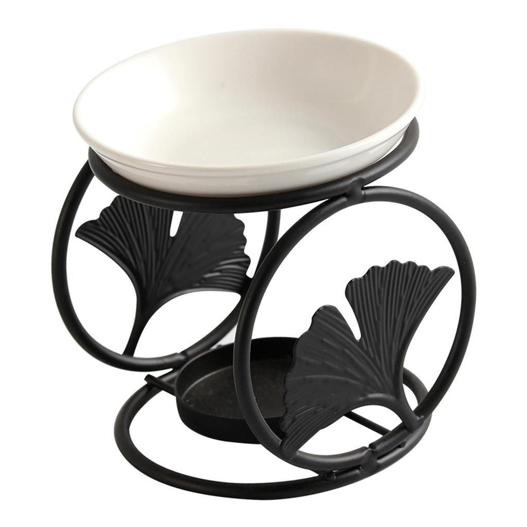 Metal Oil Burners Black Ceramics Aromas Diffusers for Home Use Safe and Easy To Clean for Room and Spa Relaxation Space