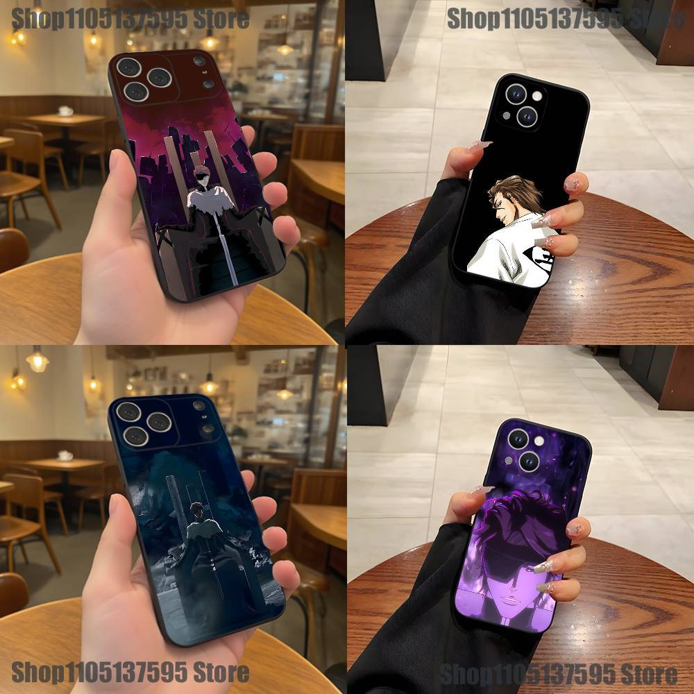 Горячий А-Айзен С-Соуске Аниме Чехол для Телефона Для iPhone 17,16,15,14,13,12,11,Pro,XS,Max,XR,Plus,E,SE4,Mini Черный Мягкий Чехол