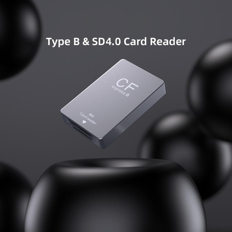 Устройство для чтения карт CFexpress Type B USB 3.2 10 Гбит/с Адаптер Устройство для чтения карт CFexpress B и SD 4.0 для ОС Windows с USB C/USB-кабелем