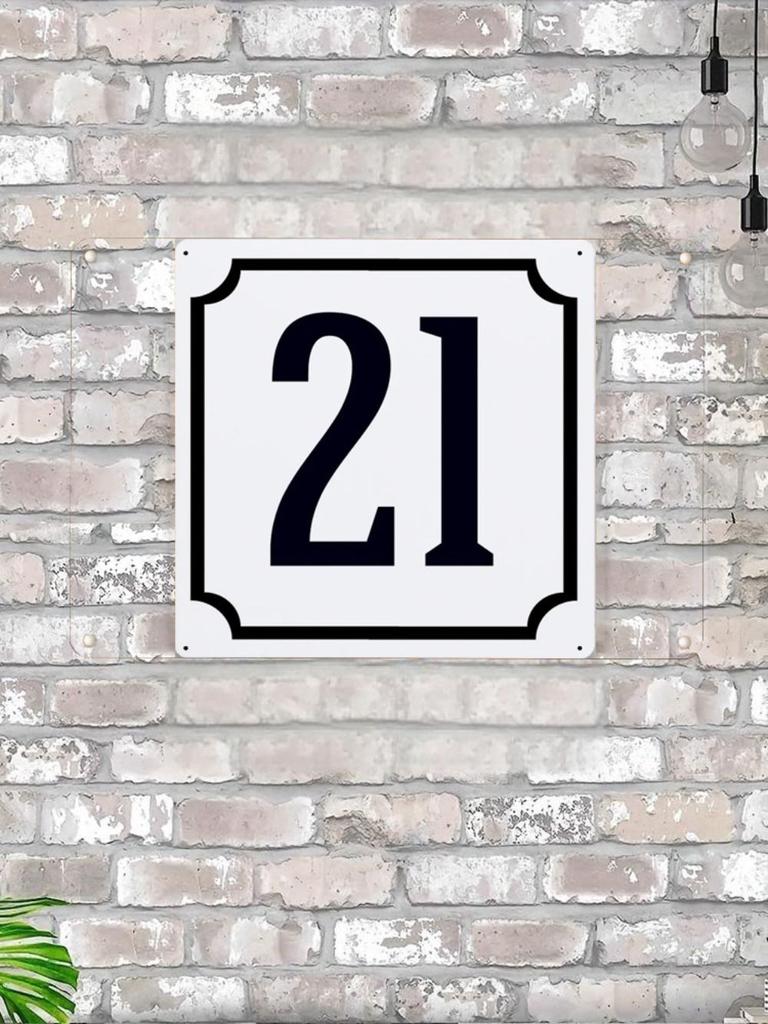 Классический металлический знак с номером дома 7, 20x20 см, для наружной дверной таблички