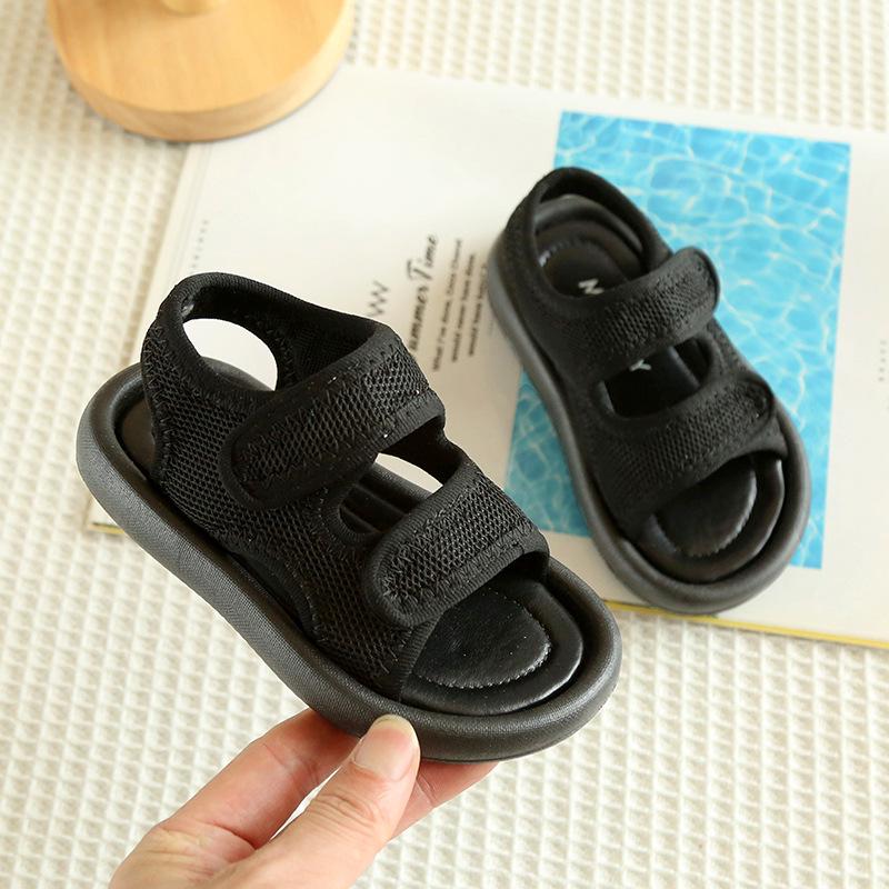 2025 Summer Kids' Non-Slip Mesh Sandals: Soft Sole, Velcro Beach Shoes for Boys & Girls