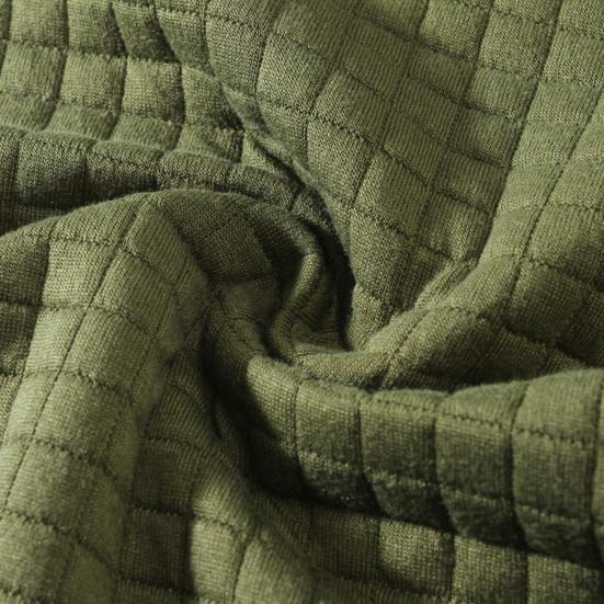 Мужской весенний топ с 3D-клеткой, с текстурой O-образного выреза, облегающий крой, с длинным рукавом, однотонный