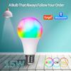 Tuya Smart LED Bulb E27 15W RGB CW WW Dimmable Bluetooth APP Control Smart Bulb Lamp For Party Bedroom Living Room