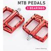 KRSEC CNC 3 Bearing Bicycle Pedals BMX MTB Anti-Slip Bike Pedals Aluminum Alloy Downhill Cycling Parts