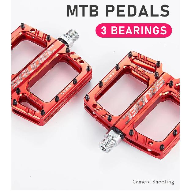 KRSEC CNC 3 Bearing Bicycle Pedals BMX MTB Anti-Slip Bike Pedals Aluminum Alloy Downhill Cycling Parts