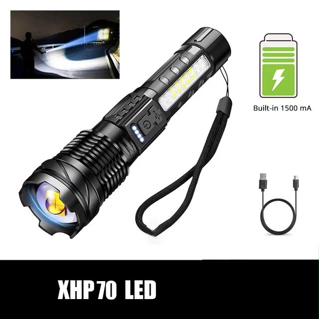 High Strong Power 90000LM Led Zoom Flashlights Tactical Emergency Spotlights USB Rechargeable Outdoor Camping Hiking Torch
