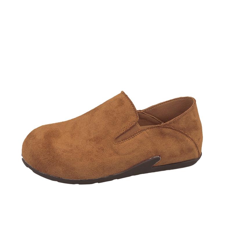 Мода Внутри Увеличенные 2025 Новые Весенне-Осенние Слипоны Женские Балетки Двойной Носки Мягкая Подошва Нескользящие Одинарные Туфли