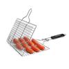 Прочная квадратная корзина для гриля барбекю из нержавеющей стали с сеткой и масляной кистью