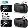 QC3.0 PD Car Charger Socket Quick Charge Dual USB Charger Outlet Panel Power Adapter for Truck Camper Caravan Accessories 12/24V