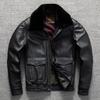 Cowhide Leather Genuine Leather Leather Jacket Hong Kong Style Flight Suit Fur Collar Casual Men's Short Autumn and Winter Large-size Jacket
