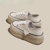 Genuine Leather Platform White Shoes Women's Spring New Soft Bottom Two-Way Wear Shoes Casual Shoes Women's Sneaker Board Shoes