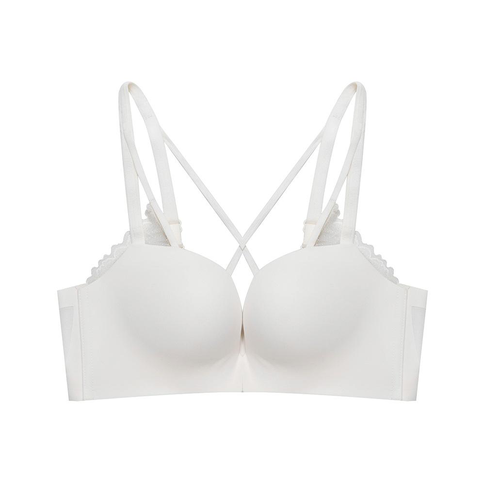 Не оставляющая следов, удобная пряжка спереди, красивая спинка, простые сборки, глянцевое кольцо из нержавеющей стали, дышащий бюстгальтер