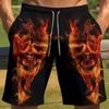 Vintage Fire Skull Ghost Boxing Muay Thai Kickboxing Shorts 3D Print Training Unisex Men Women Quick Dry Fitness Gym Sport Workout
