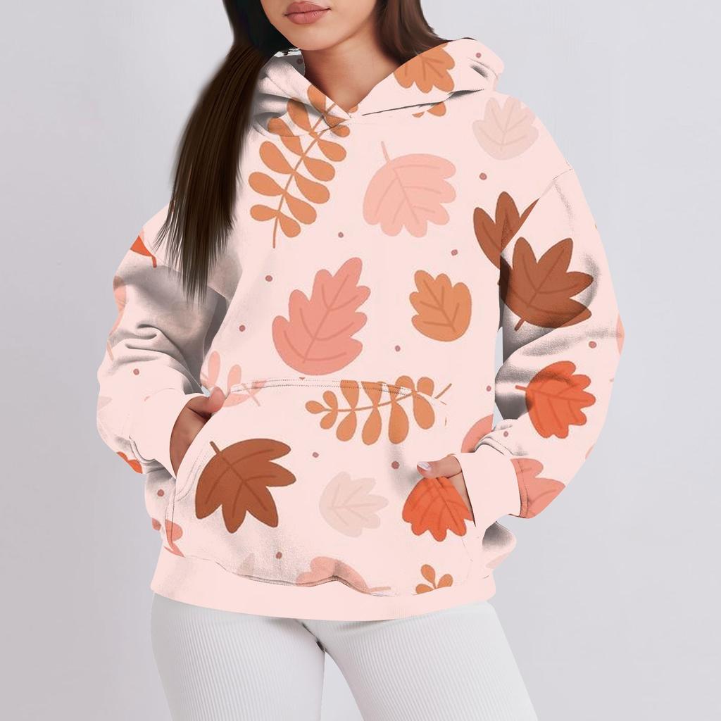 Женская мода повседневный пуловер с капюшоном толстовка с принтом длинный рукав толстовка