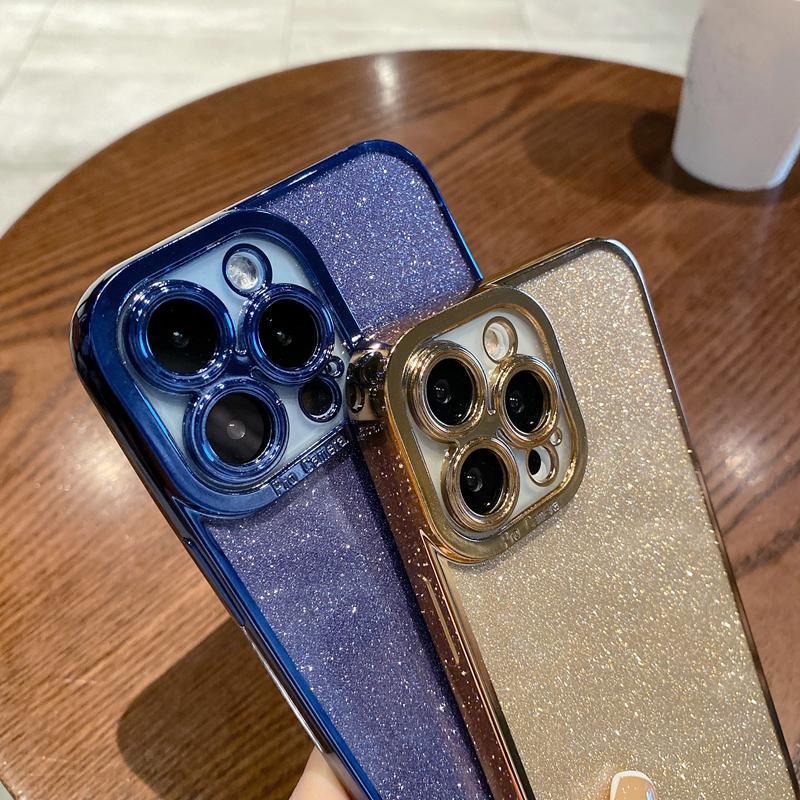 Роскошный квадратный блестящий силиконовый чехол с покрытием для iPhone 16 15 14 13 12 11 Pro Max X XR XS 7 8 Plus SE 2 2022 Мягкий чехол с пайетками Fashion SE 2020